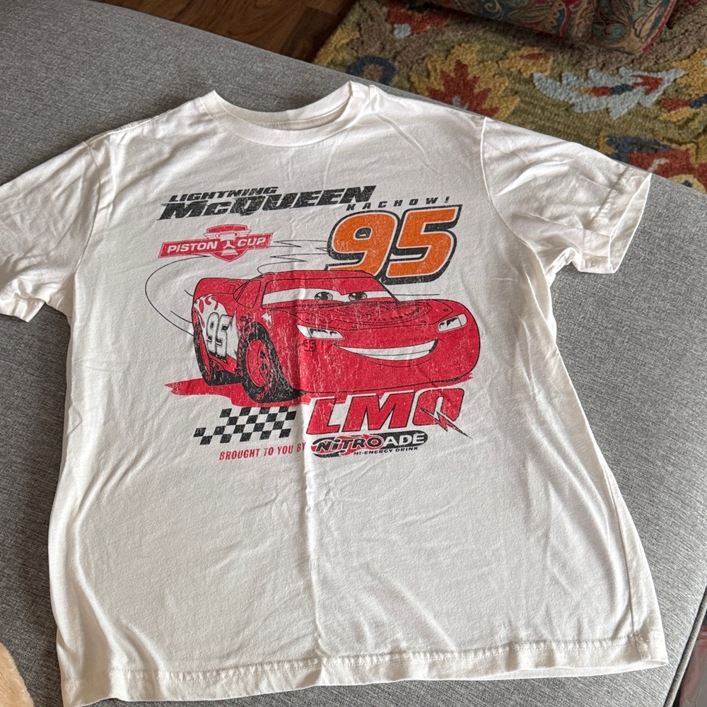 Lightning McQueen White Graphic Tee - Womens